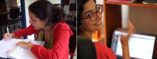 À esquerda, eu escrevendo em 2006. À direita, eu sigo escrevendo, em foto de 2016. Que eu nunca pare de fazer a coisa que mais gosto nessa vida! :) Fotos: arquivo pessoal