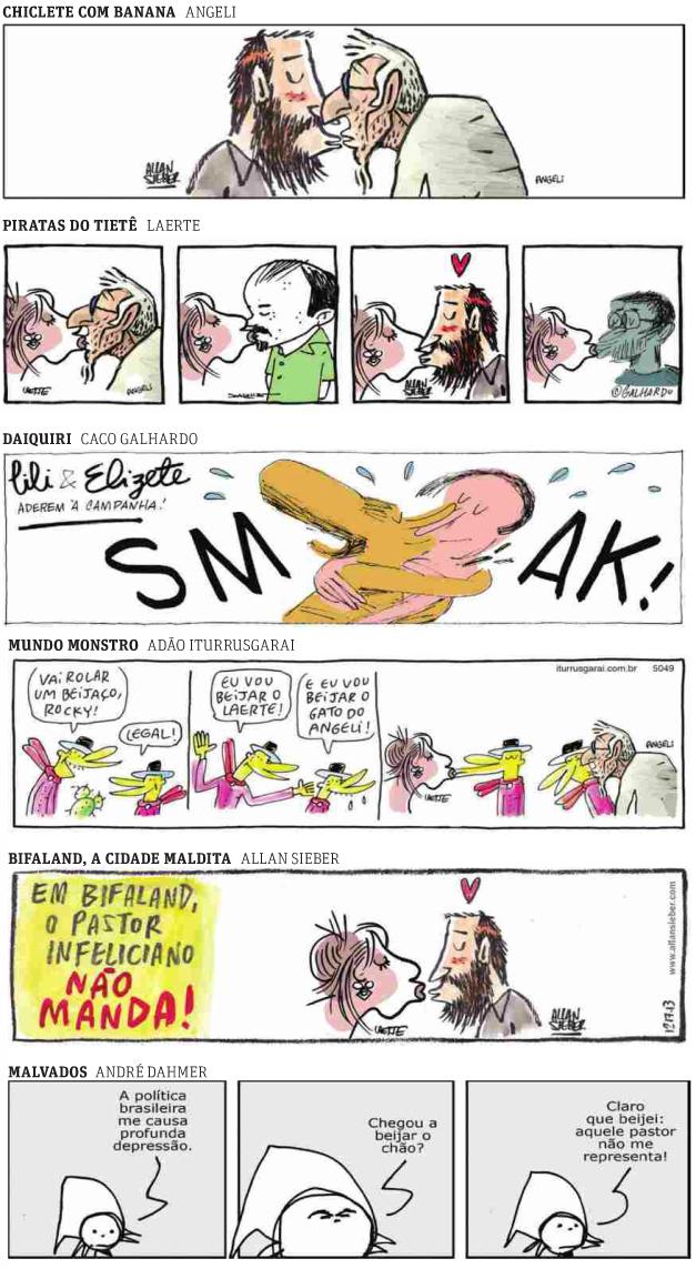 Tirinhas publicadas na Folha de 25.4.2013.