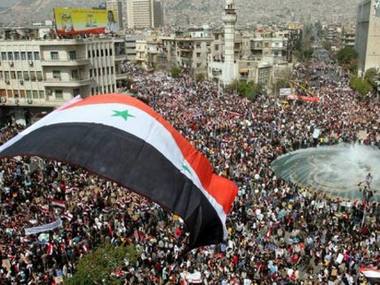 Um dos vários protestos na Síria.