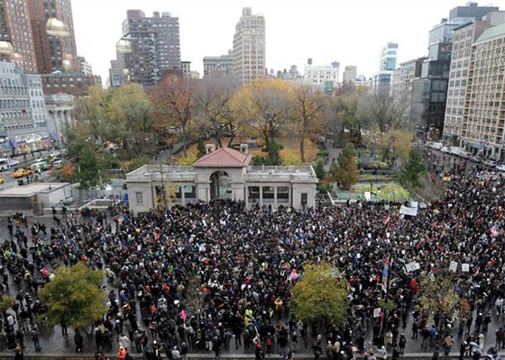 Mais um protesto em Nova York, em 18/11/2011. Foto: EFE.