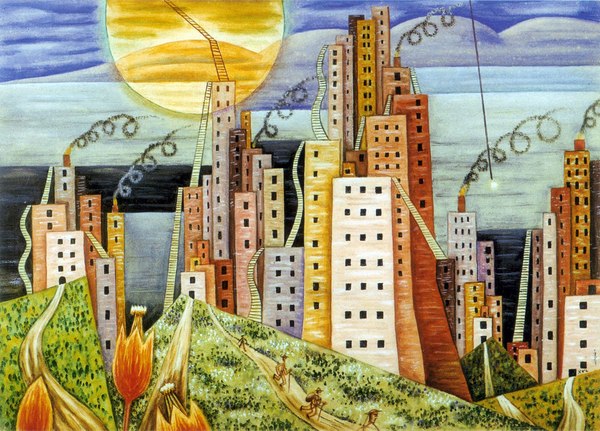 "Ciudad Lagui", tela de Xul Solar.