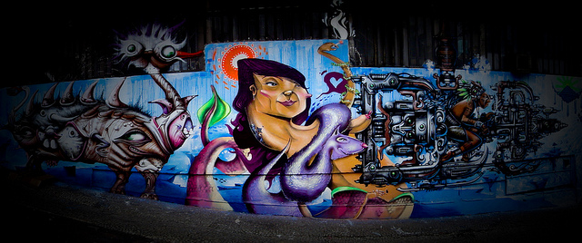 Grafite de Davi de Melo Santos, Hyper e André Dalata, no Viaduto de Santa Tereza.