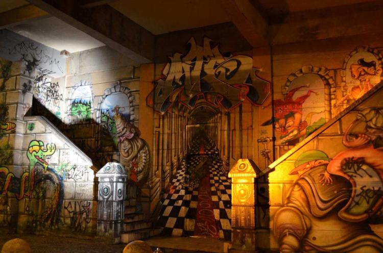 Grafite histórico de BH, debaixo do viaduto de Santa Tereza, enviado por Davi de Melo Santos. Foi feito por ele próprio, com Seth, Hyper, Dalata e MTS.