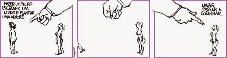 Charge de Laerte sobre machismo.