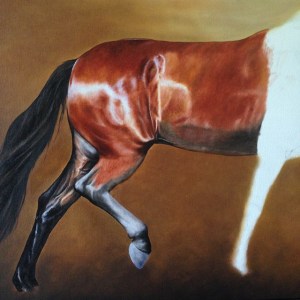 Detalhe de uma pintura em construção. Arte de Raquel Fernandes.