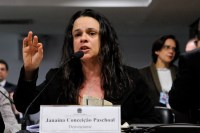 Janaína Paschoal no Senado. Foto: Edilson Rodrigues/Agência Senado