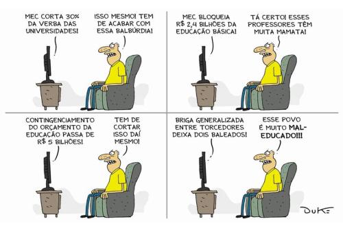 Charge do Duke sobre cortes na Educação promovidos pelo governo Bolsonaro