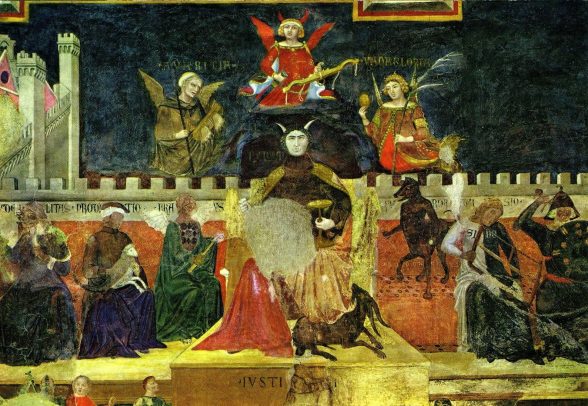 Alegoria do mau governo, de Lorenzetti. Quadro que está na capa do livro 'A Festa do Bode', de Mario Vargas Llosa.