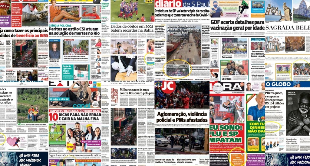 A cobertura jornalística dos protestos com milhões de pessoas pedindo o impeachment de Jair&nbsp;Bolsonaro