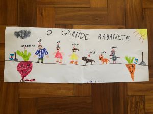 Desenhos do Luiz para história O Grande Rabanete, de Tatiana Belinky