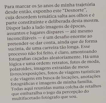 Texto de Bob Wolfenson na apresentação da mostra Desnorte, em que ele explica um pouco das obras expostas.