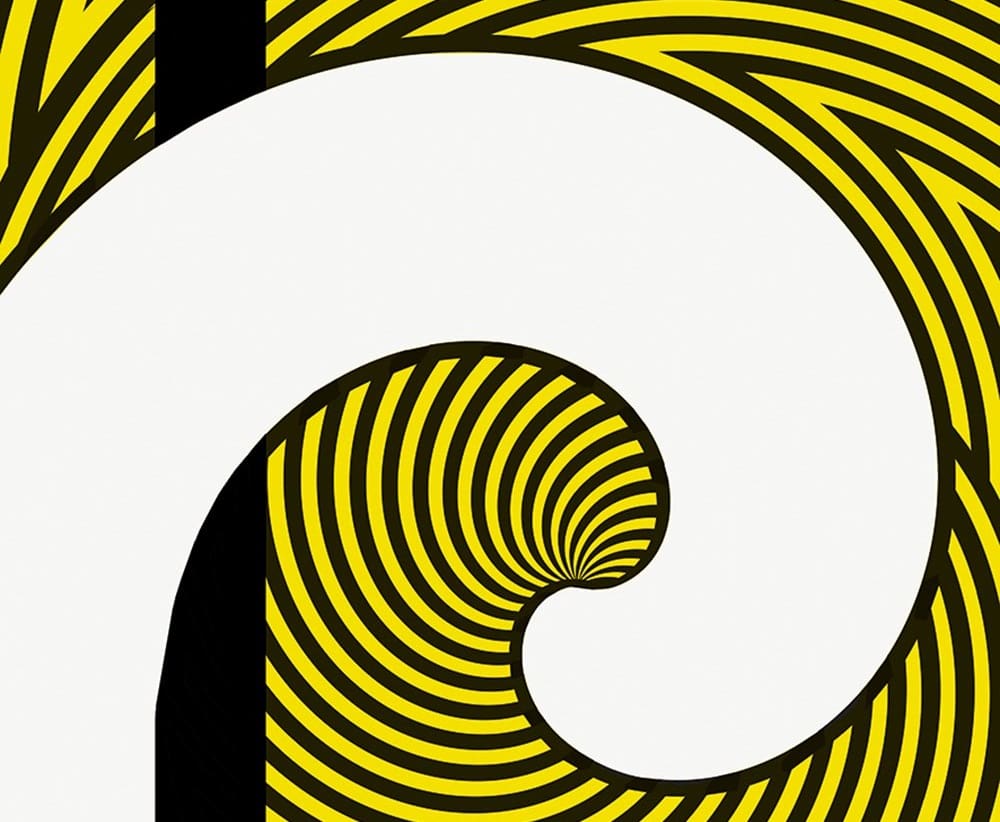 Imagem amarela, preta e branca, remetendo a algo onírico, que está na capa do livro O Elefante Desaparece, de Murakami. Ilustração de Alceu Chiesorin Nunes.
