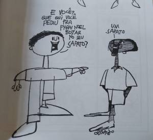 Charge do Ziraldo no jornal 'O Pasquim', feita durante a ditadura militar no Brasil: a pobreza.