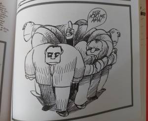 Charge do Ziraldo no jornal 'O Pasquim', feita durante a ditadura militar no Brasil: os líderes impopulares.