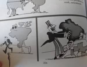 Charge do Ziraldo no jornal 'O Pasquim', feita durante a ditadura militar no Brasil.