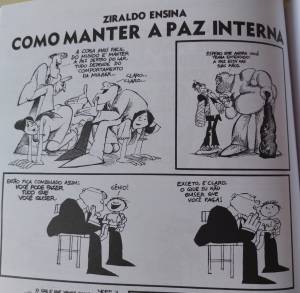 Charge do Ziraldo no jornal 'O Pasquim', feita durante a ditadura militar no Brasil: a violência em casa.