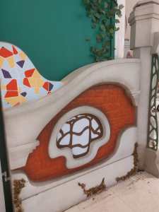 Exposição do Castelo Rá-tim-bum: detalhe do exterior do castelo