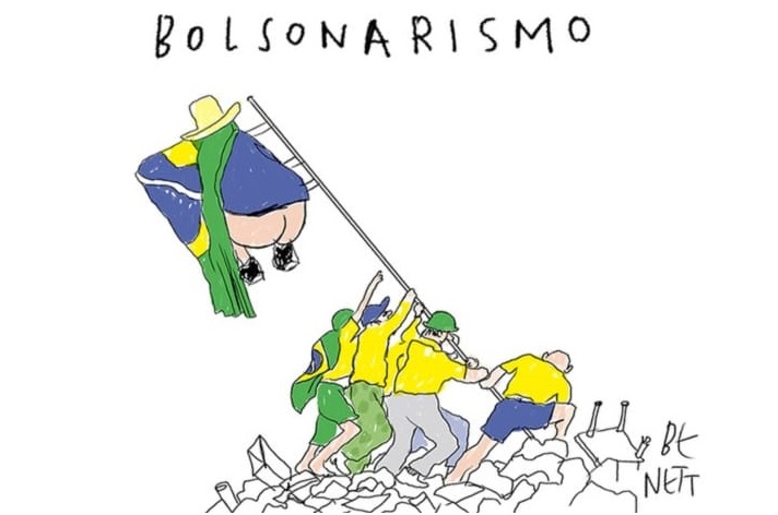 Charge de Benett sobre atos terroristas e golpistas em Brasília, em 8/1/2023.