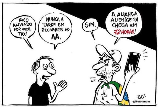 Charge de Beto sobre atos terroristas e golpistas em Brasília, em 8/1/2023.