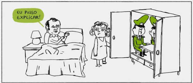 Charge de João Montanaro sobre atos terroristas e golpistas em Brasília, em 8/1/2023.