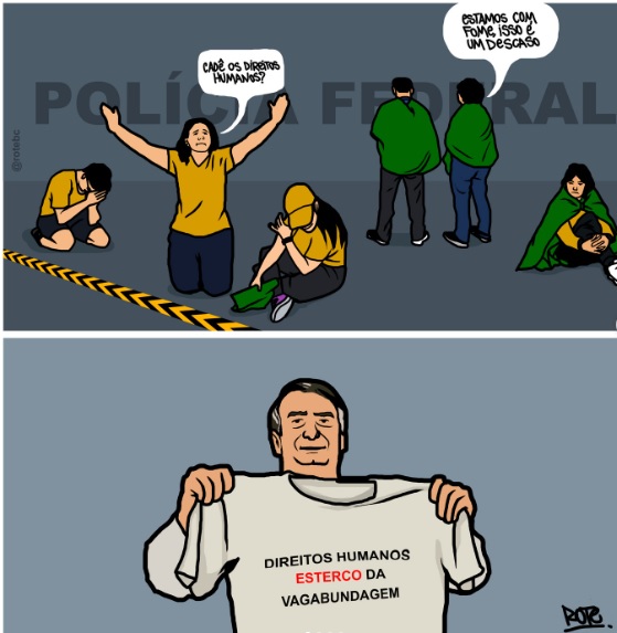 Charge de Rote sobre atos terroristas e golpistas em Brasília, em 8/1/2023.