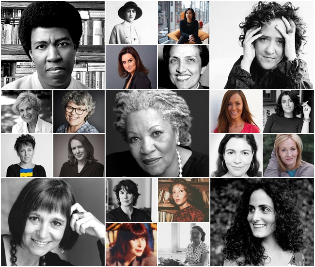 Mosaico de fotos de algumas das melhores escritoras que já li.