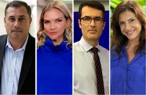 Alguns dos jornalistas famosos da Globo, com anos de casa, que foram demitidos por seus altos salários. Fotos de divulgação deles em suas redes sociais.
