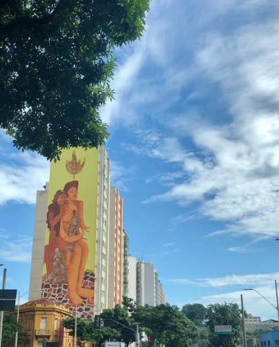 Obra do CURA, feita pela artista Mag, no Centro de BH. Foto: CMC / blog da kikacastro