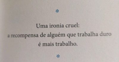 Não falha nunca essa reflexão do livro "As coisas que você só vê quando desacelera", boa para o dia do trabalhador.