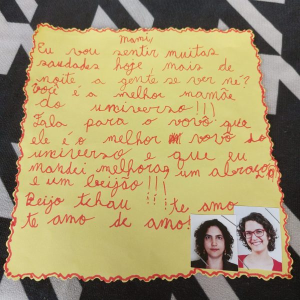 Cartinha que o Luiz deixou para mim quando acordei cedo para ir passar o dia no hospital com o vovô.