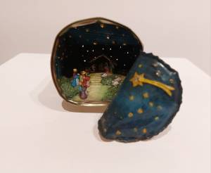 Presépio que faz parte da mostra com 50 vencedores do Concurso de Presépios da FAOP, que estão expostos no CCBB-BH até 6 de janeiro de 2024.