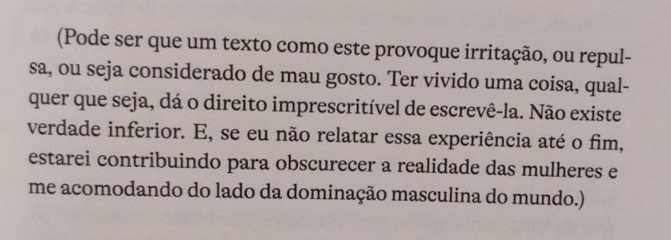 Trecho do livro 'O Acontecimento', de Annie Ernaux.