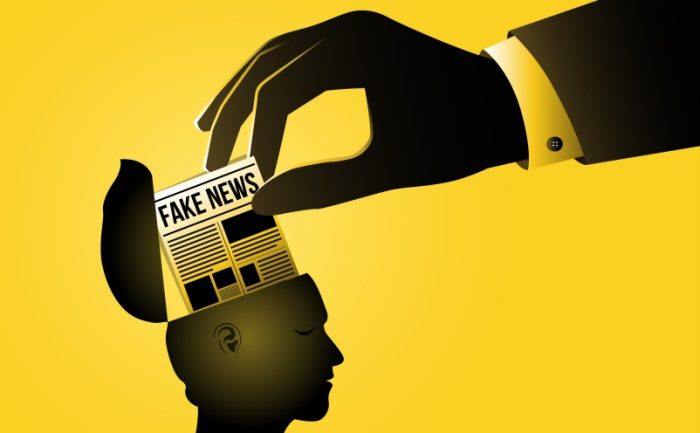 Imagem sobre fake news presente na revista "Caiu a Ficha?". Crédito: Adobe Stock