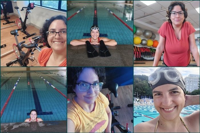 Entre spinning e natação, tenho feito exercícios físicos diários desde 2022. Fotos: arquivo pessoal