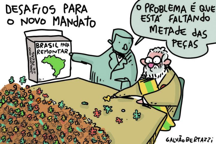 Charge de Galvão Bertazzi sobre terceiro mandato de Lula.