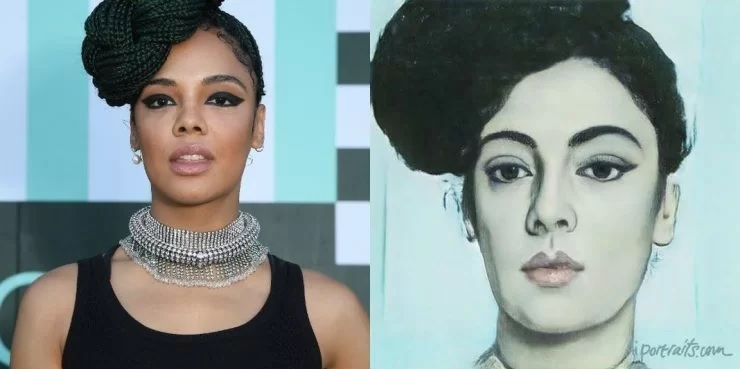 Atriz teve pele clareada, tranças apagadas e traços afinados por aplicativo. Fotos: Reprodução