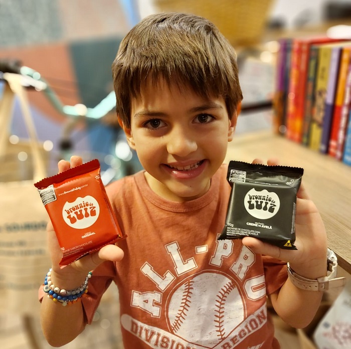 Luiz ficou felicíssimo ao descobrir que existe um brownie com o nome dele :D