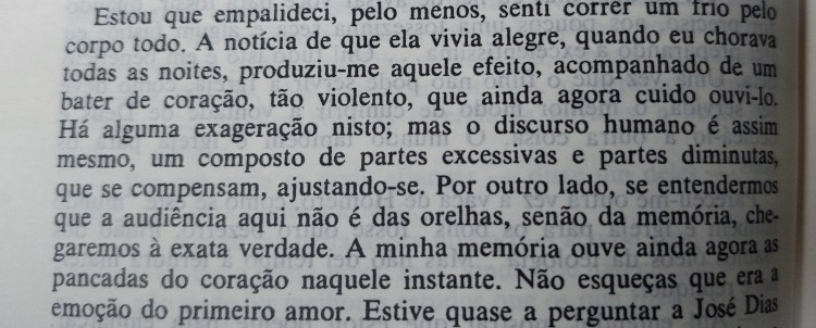 Trecho de Dom Casmurro sobre os ciúmes que Bentinho tinha de Capitu.