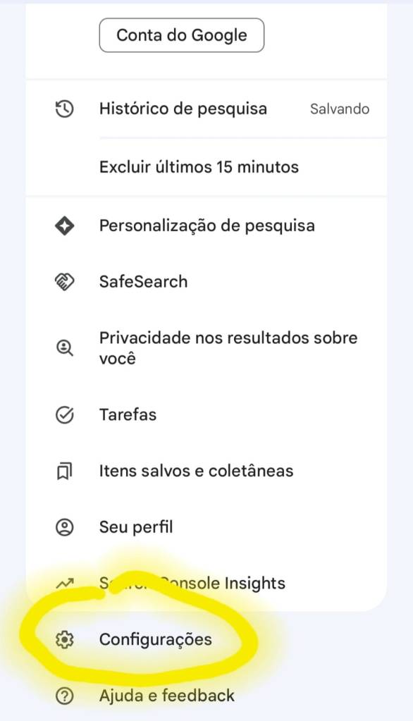 Como desativar o Google Discover no app do Google do celular.