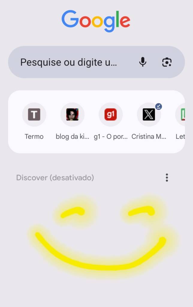 Como desativar o Google Discover no navegador Google Chrome do celular.