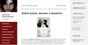 Blog da Kikacastro em dezembro de 2014. Fonte: Web Archive.