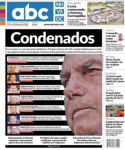 Capa do ABC sobre Bolsonaro condenado a 27 anos de prisão. Foto: reprodução / 12.09.2025