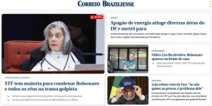 Homepage do portal do Correio Braziliense instantes depois da condenação de Jair Bolsonaro, em 11 de setembro de 2025. Foto: reprodução.
