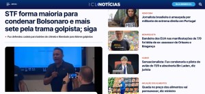 Homepage do portal ICL instantes depois da condenação de Jair Bolsonaro, em 11 de setembro de 2025. Foto: reprodução.