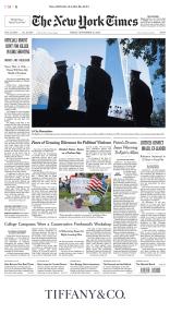 Capa do NY Times sobre Bolsonaro condenado a 27 anos de prisão. Foto: reprodução / 12.09.2025