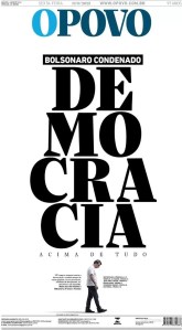 Capa do O Povo sobre Bolsonaro condenado a 27 anos de prisão. Foto: reprodução / 12.09.2025