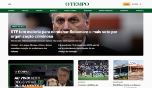 Homepage do portal do O Tempo instantes depois da condenação de Jair Bolsonaro, em 11 de setembro de 2025. Foto: reprodução.