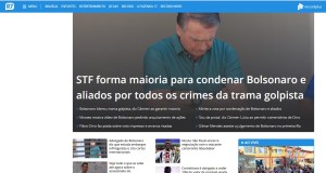 Homepage do portal do R7 instantes depois da condenação de Jair Bolsonaro, em 11 de setembro de 2025. Foto: reprodução.