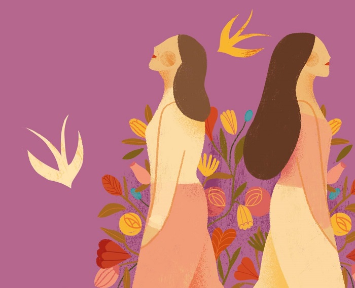 Ilustração de Paula de Aguiar para a capa de As pequenas alegrias, de Virginie Grimaldi.