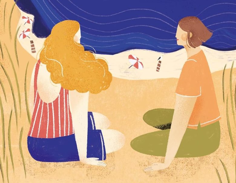 Ilustração de Paula de Aguiar para a capa de Uma Vida Bela, de Virginie Grimaldi.